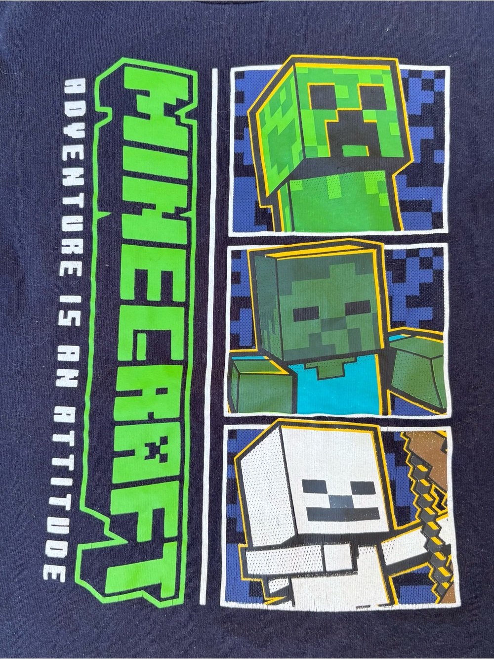 Minecraft Graphic Tee in Navy-Adventure is An Attitude-Boys size 5 - Picture 3 of 4